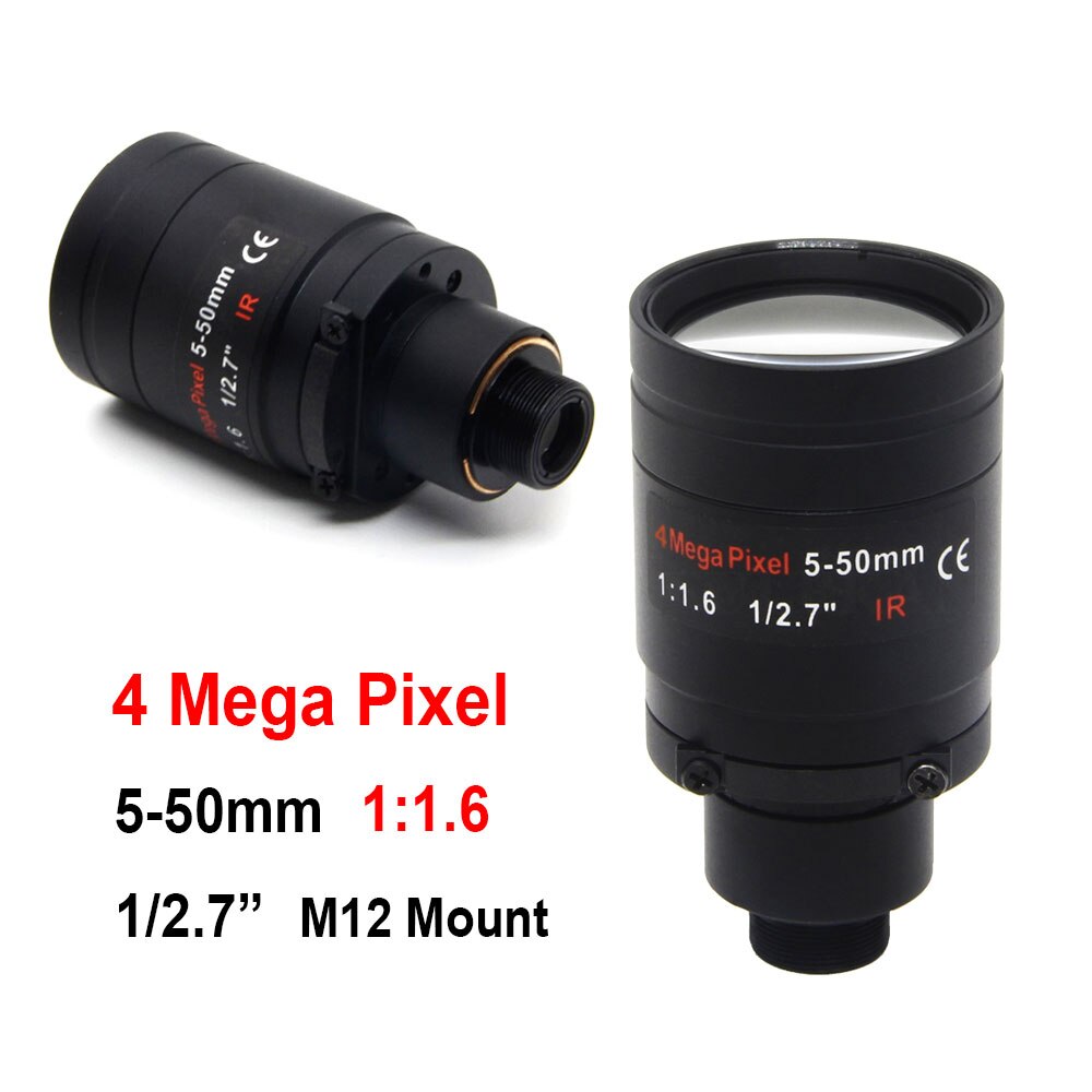 4Megapixel Varifocal Lens 5-50mm M12 Mount CCTV Long Distance View 1/2.7 inch Manual Focus and Zoom For HD IP/AHD Camera
