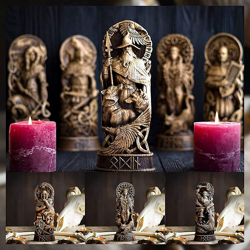 Freyja Statue Norse Gods Carving Altar Heathen Asatru Viking God Goddes Sculpture Scandinavian Pantheon Resin Ornaments