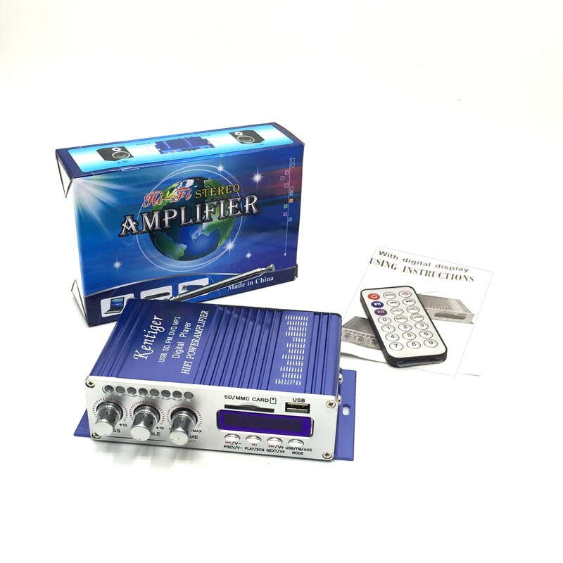 502 Small Power Amplifier computer speaker USB card display radio small power amplifier MP3 FM AUX 12v computer desktop sound