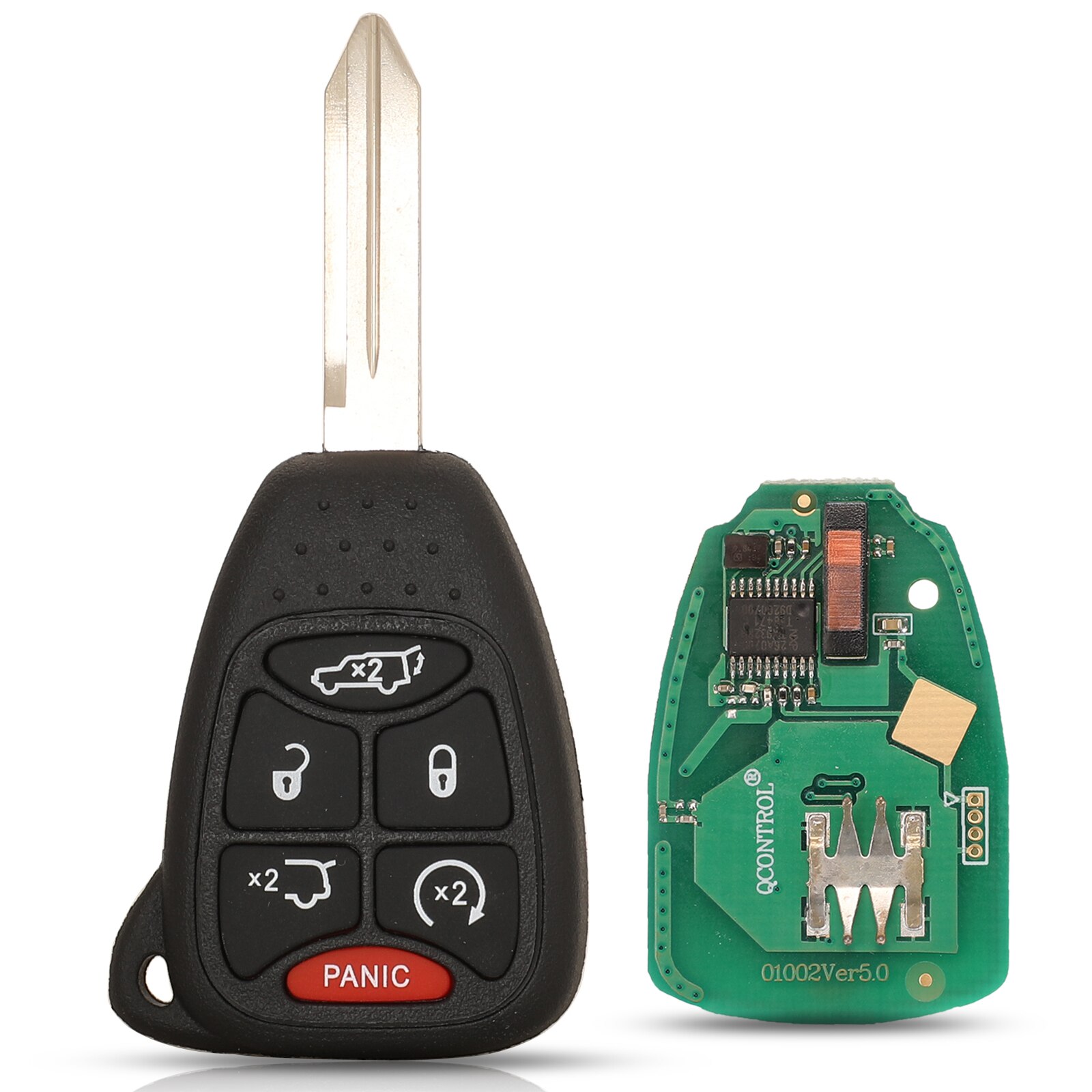 jingyuqin Remote Car key 315/433Mhz ID46 for Chrysler/JEEP/DODGE 300 200 Aspen Sebring Commander CE0888 OHT692713AA OHT692427AA: Pink / 2 Buttons