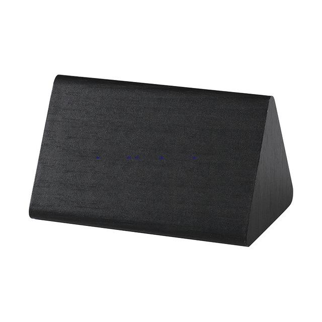 Led Houten Wekker Usb/Aaa Klokken Elektronische Desktop Klokken Horloge Tafel Desktop Decoratie Elektronische Digitale Klok: Triangle black