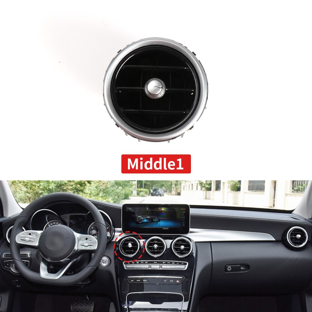 Car Dashboard Central Air Conditioner AC Vent Grille Complete Assembly For Mercedes Benz W205 W253 C GLC Class 2058300201: Middle 1