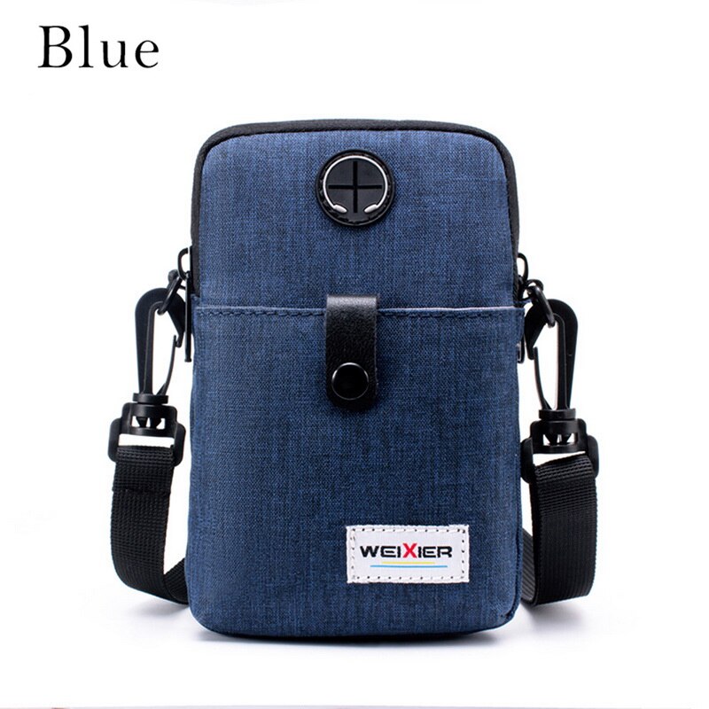 Riñonera de para hombre, bolso cruzado con bolsillo para teléfono, bolso de hombro para hombre joven, pequeño con solapa multifunción: Azul