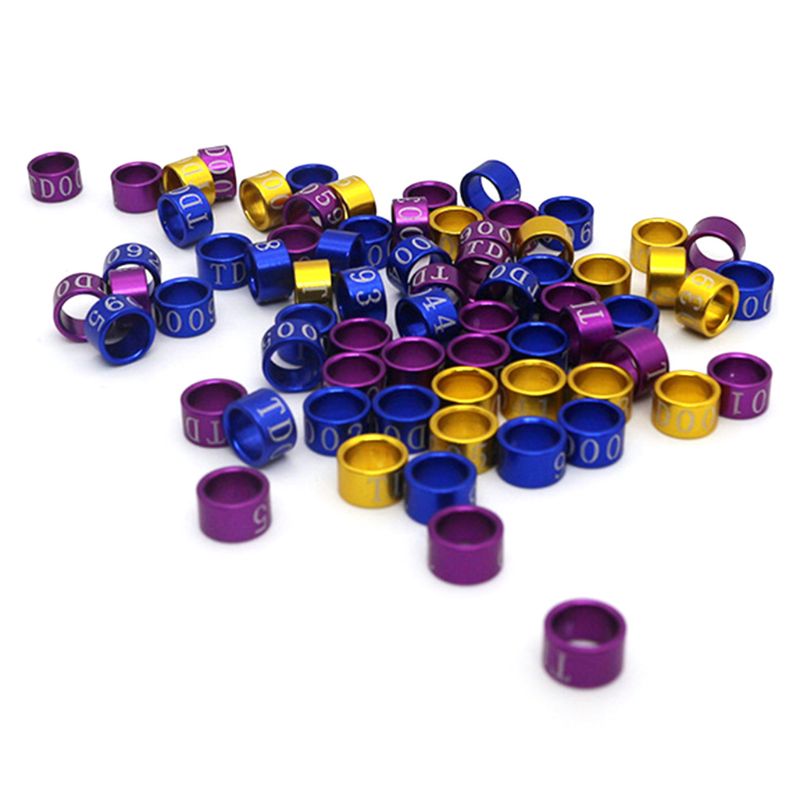 50 Pcs colore della miscela fasce per anelli per uccelli Clip su anelli per gambe per piccioni colomba pulcini bayam quaglia Lovebirds Finch piccolo pollame