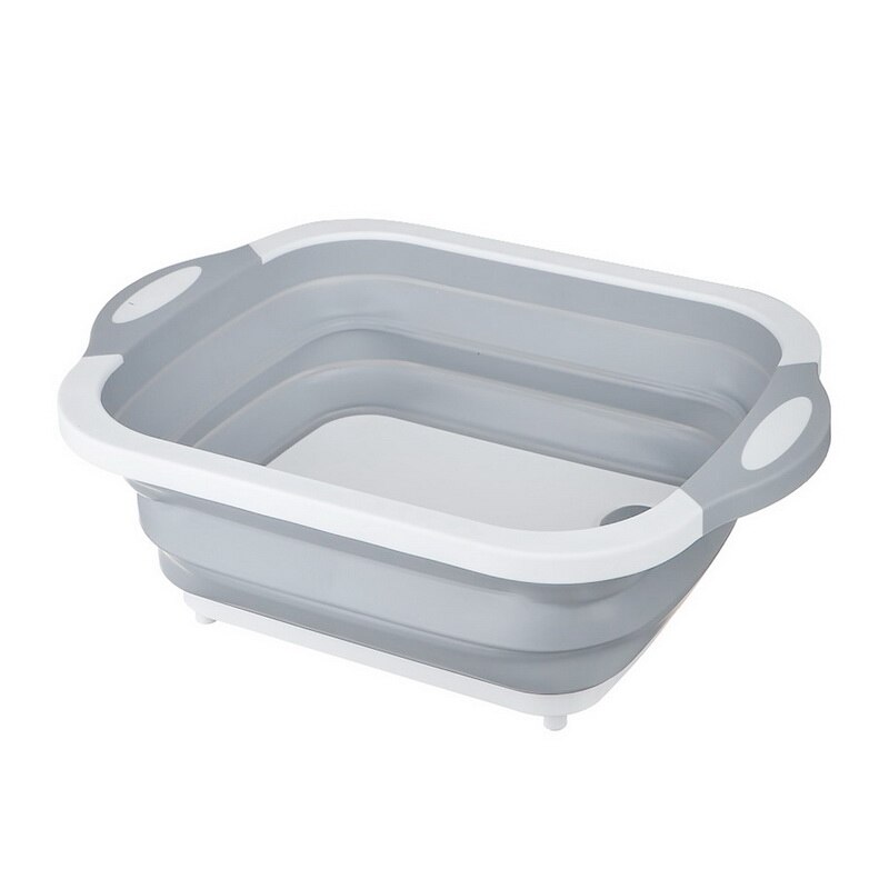 Inklapbare Hakblok Opvouwbare Snijplank Keuken Siliconen Fruit Wasmand Met Aftappen Plug: square