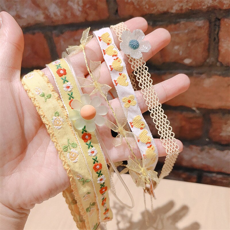 Koreaanse zoete romantische choker gele gebreide bloemenketting voor vrouwen meisjes egirl feest dating esthetische sieraden