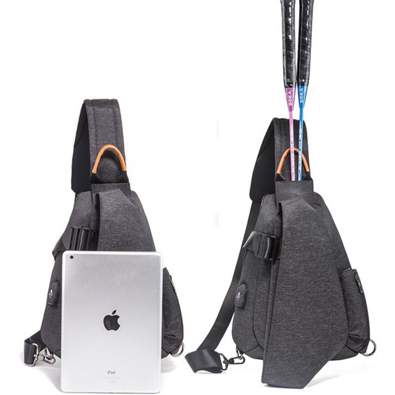 Bolsos de mensajero de Casual USB antirrobo de viaje bolso de pecho de hombro de viaje bolso de pecho Paquete de bolsos de cuerpo cruzado Masculino