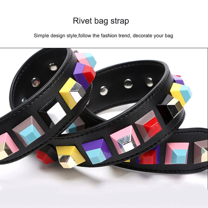 Vrouw Zak Bandjes Klinknagel Schouderbanden Breed Tas Band Botsen Kleur Joker Bloem Riem Crossbody Onderdelen Acessorios
