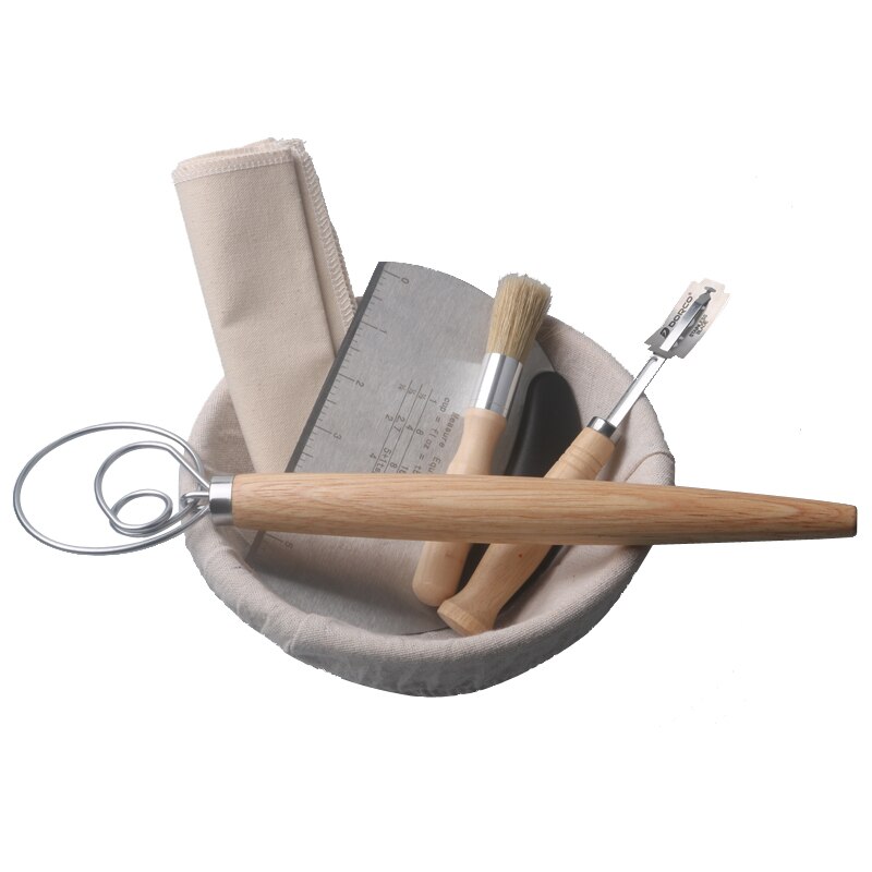 Meibum Brot GäSprosse Rattan Korb Runde Brotform Banneton Teig Proofing Körbe Leinen Liner Schaber Messer Backen Werkzeuge