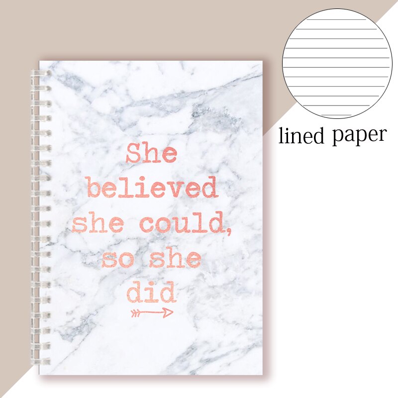 Citation inspirante-elle croyait qu'elle pouvait ainsi qu'elle l'a fait-cahier à spirale carnet de notes Romance bloc-notes pour Couples filles foi: 8