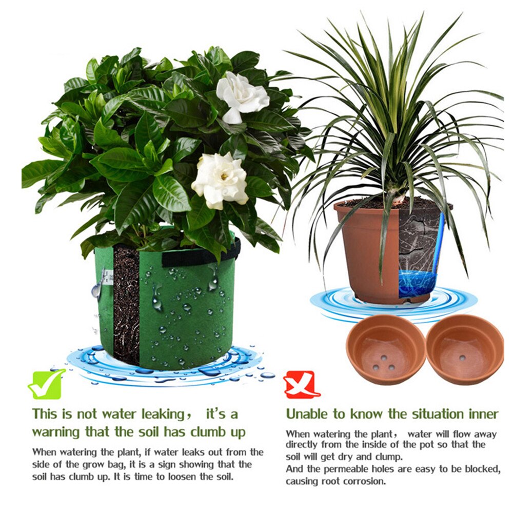 10/7/5/3/2 DIY Plant Seeding Grow Bags Vegetable Flower Pots Indoor Farm Graden Vegetable Flower Growing Bags Planting Tools