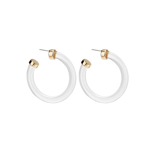 Geometrisk gennemsigtig akryl øreringe til kvinder enkel stor cirkel acetat erklæring boho bryllup za smykker: 10365