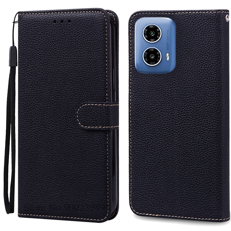 For Motorola G04 Case Leather Wallet Flip Phone Case For Moto G04 Case Book Cover For Motorola Moto G04 Case Cover Fundas Shell: Beige