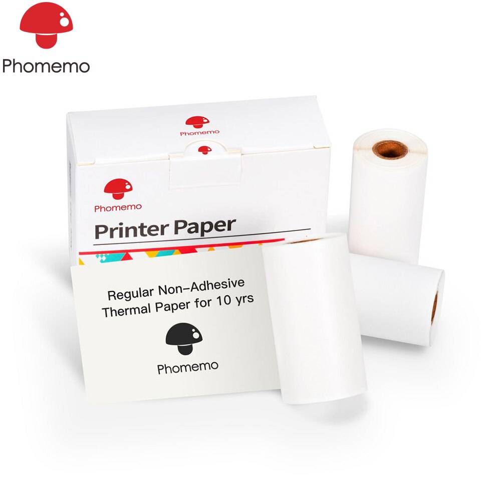 Phomemo ikke-klæbende 10 års termisk papir til phomemo  m02/m02s/m02 pro mini pocket printer, fotopapir, etiketrulle, der kan udskrives