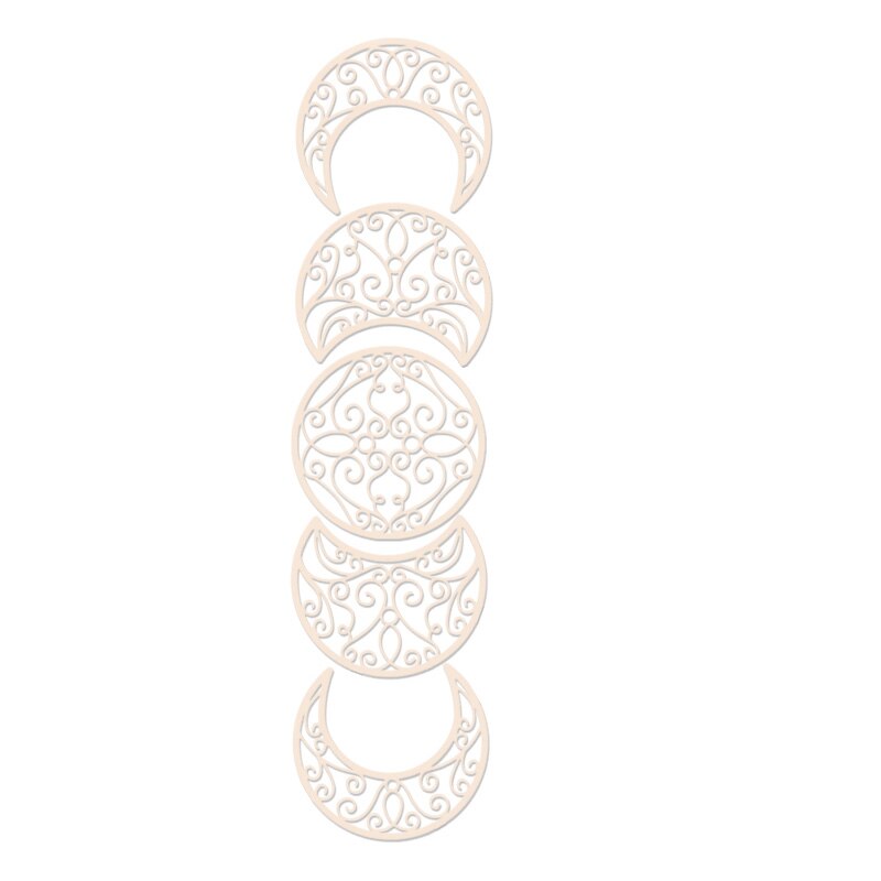 Moon Phase 3D Wall Stickers Wooden Moon Cycle Wall Decoration Living Room Bedroom Lunar Eclipse Wall Decoration Sticker: 02