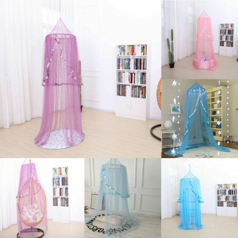 Newest Hanging Kids Baby Bedding Dome Bed Canopy Cotton Mosquito Net Bedcover Curtain For Baby Kids Reading Playing