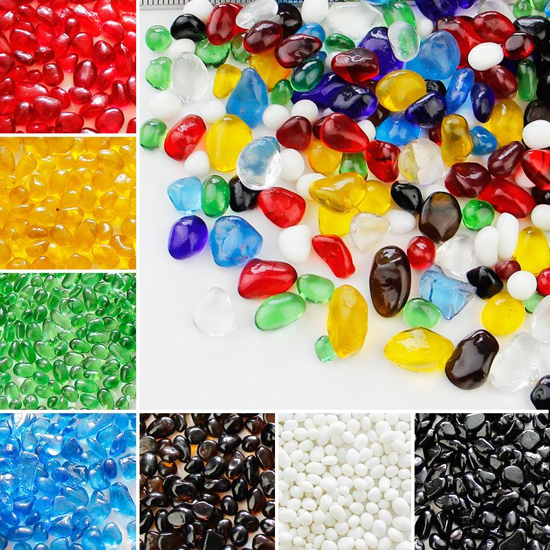100g Klar Runde Glas Edelsteine Mosaik Fliesen Flache Perlen Für Kunst Handwerk Dekorative Glas Kiesel Stein DIY Cabochon Mosaik, der