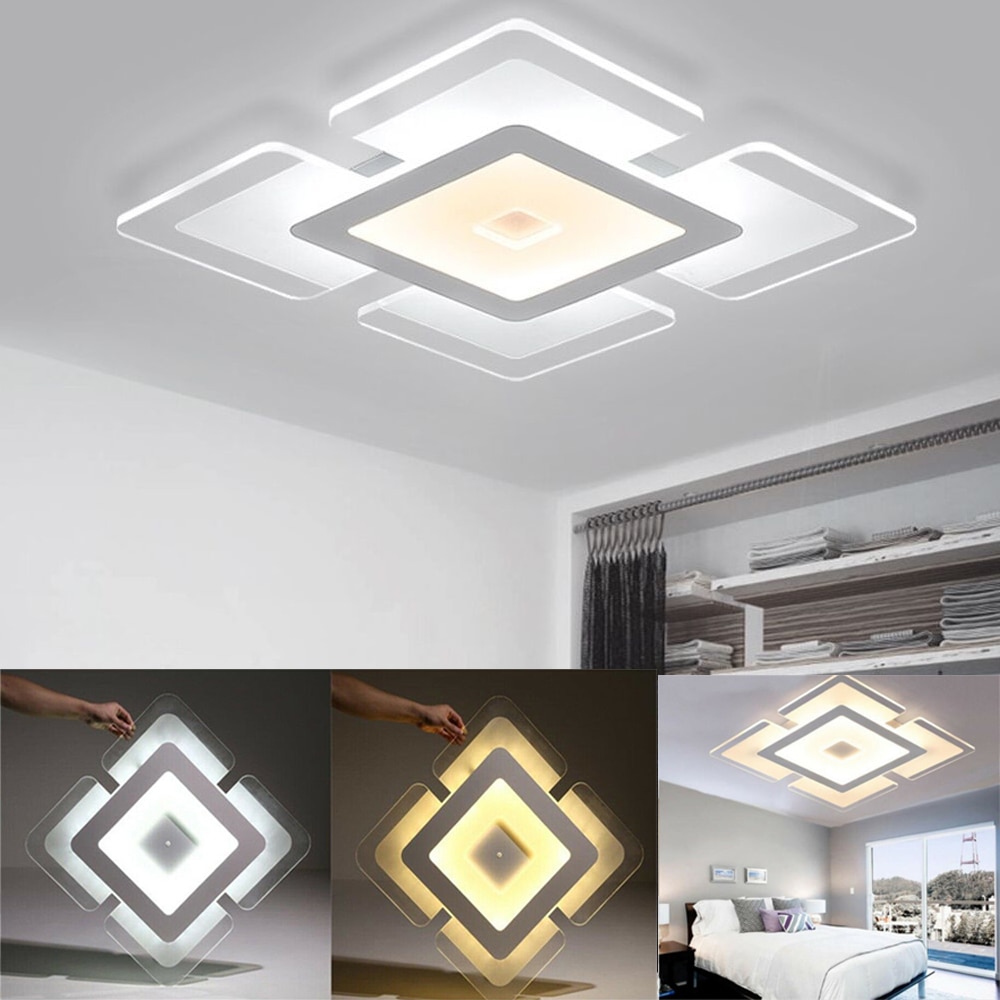 Acryl Moderne Led Plafond Verlichting Plein Panel Down Light Keuken Slaapkamer Woonkamer Muur Lamp 110V-220V koel Wit Warm Wit