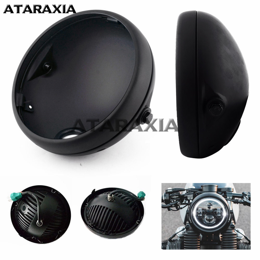 Motorcycle LED Headlight Housing 7 Inch Retro Modified Headlight Base LED Headlight Shell Base Shell Lighthouse HeadLamp Cover