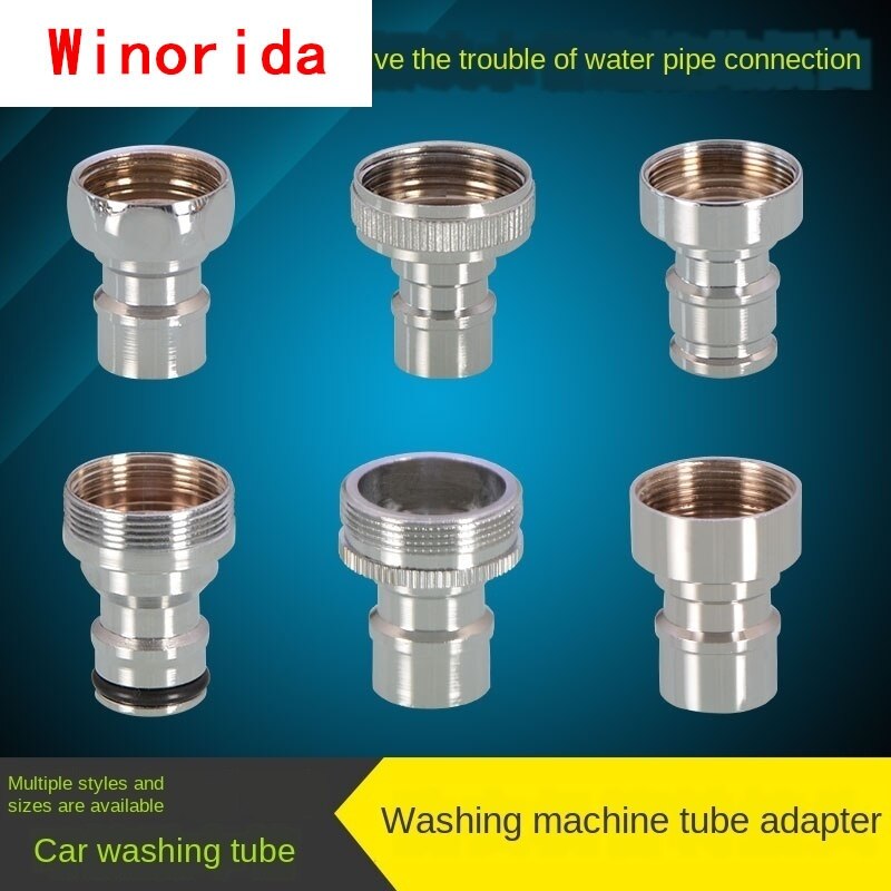 1/2IN 3/4IN Thread Washing Machine Faucet Spout Adapter Water Inlet Nipple Interface Car Wash Connector Basin Vegetable Basin