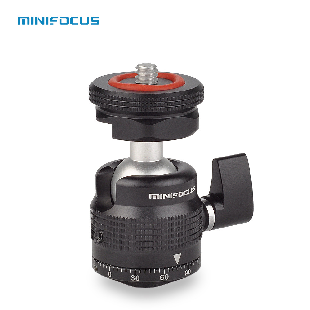 Multi-function Mini Ballhead Ball Head 360° Panorama with Shoe Base 1/4 Inch Screw for Camera DSLR Video Light Microphone