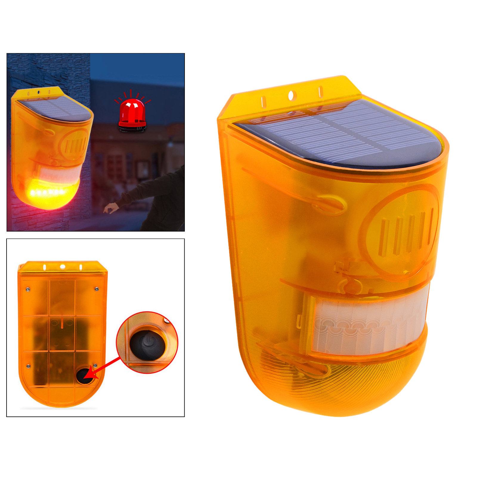 Solar Strobe Light Motion Detector Solar Alarm Light Sound Security Lamp