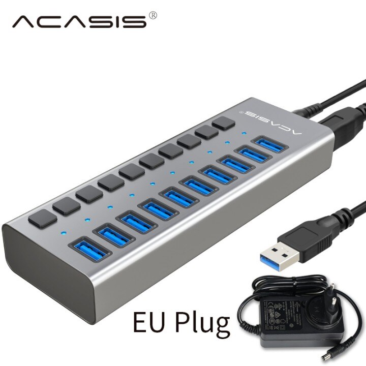 Acasis Multi Usb 3.0 Hub 10 Poorten High Speed Met... – Grandado