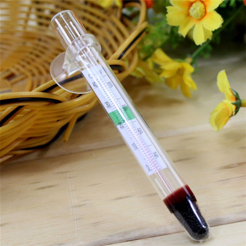 Aquarium Thermometer Submersible Glass Tank Thermometer Accessories for Water Temperature Measuring Waterproof Suction Cup