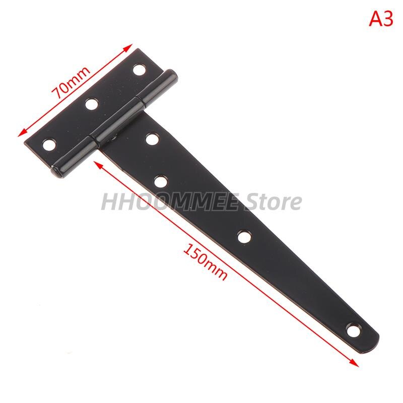 1X Iron Tee Hinge Black T hinges Cabinet Hinge Garden Shed 2-12inch Wooden Door Gate for Light Gates Doors Furniture Hardware