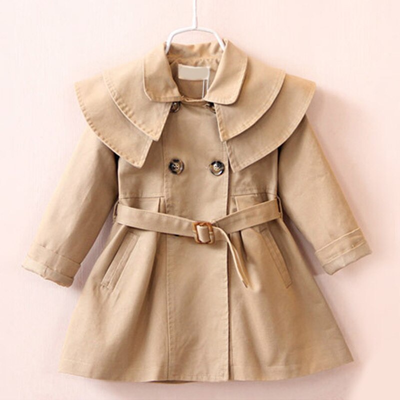 Melario Girls Trench Autumn Long Sleeve Ruffles Long Trench Coats Gilrs England Style Trench with Sashes Kids Coat