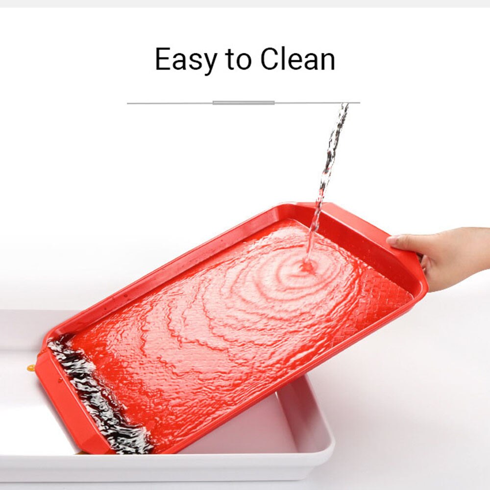 1pcs Food Tray Dinner Tray Cafeteria Tray Café Standard Cafeteria Service Tray Rectangular Non-slip Surface 17-inch by 12-inch