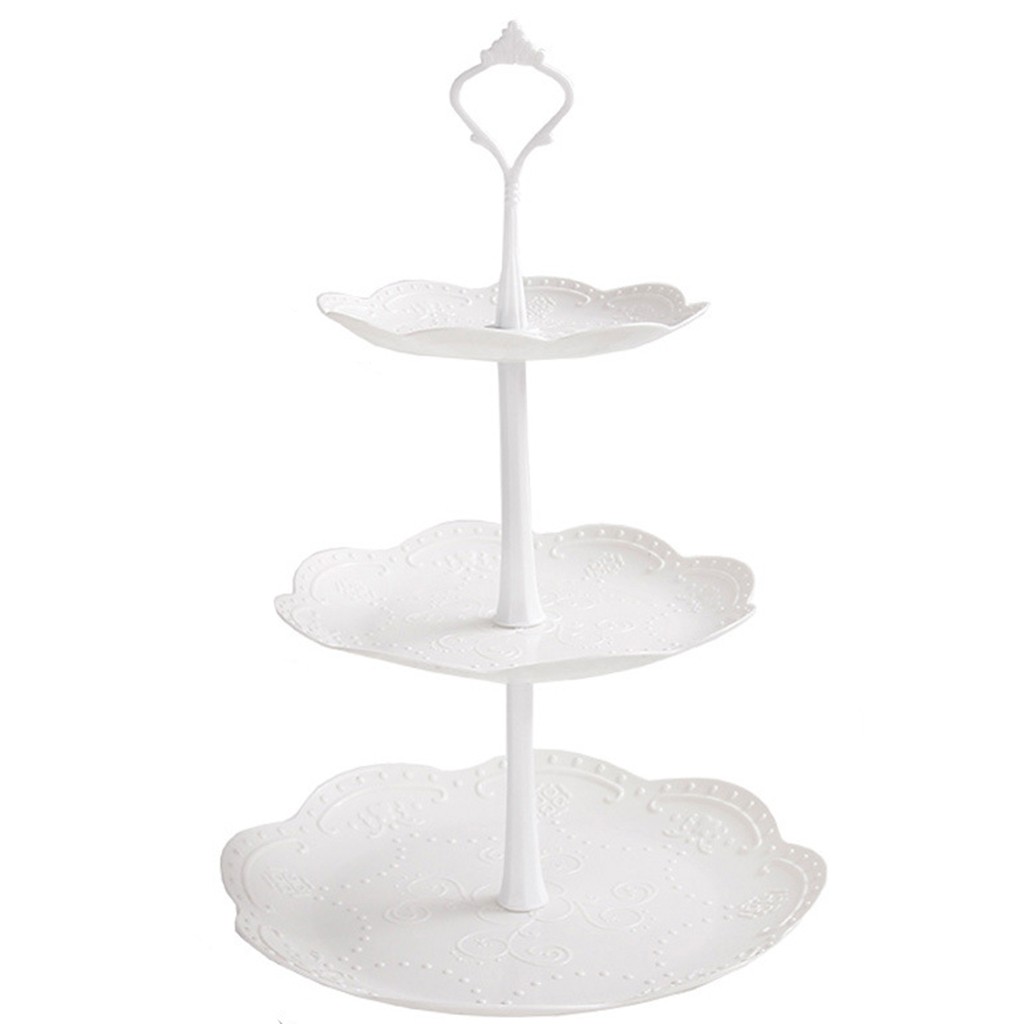 3-Tier Cupcake Stand Cake Dessert Wedding Event Party Display Tower Plate Wedding Birthday Party Crafts Model Cake Rack: B