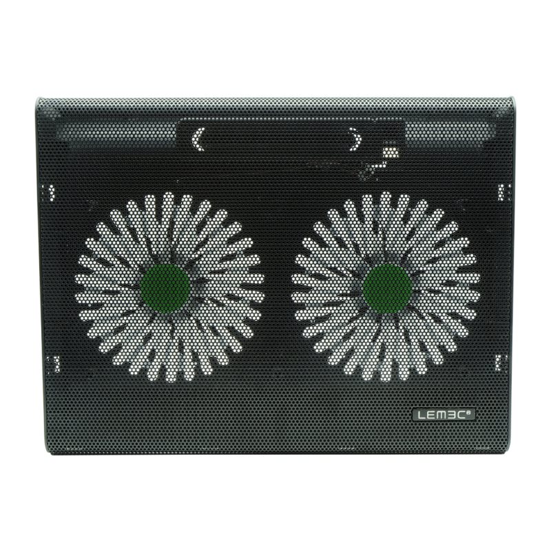 Lemec. Base de refrigeración para PC Portátil de 10" a 17". Conexión USB. 2 Ventiladores 3000 RPM. 36,2 x 28 cm.