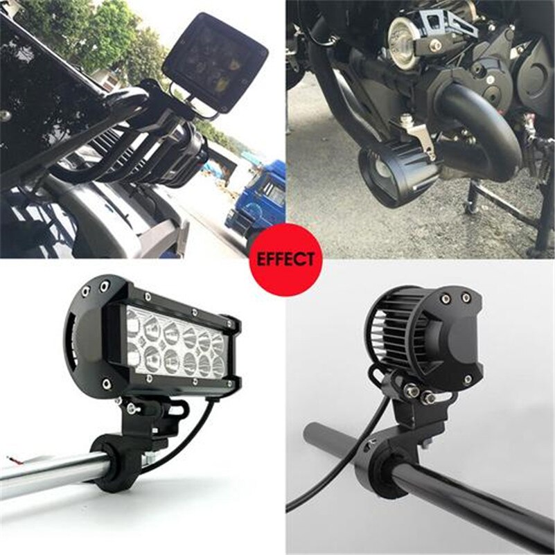 Light Bar Clamp Headlight Extension Bracket Black Bumper Tube Clamp Secure Lamp for Vehicle Tube Clamp Roof Roll Cage Holder