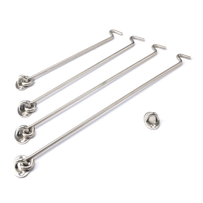 2Pcs Old style Window Brace Windproof hook 296mm 12 Inch Long Door Window Catch Eye Cabin Hook Fasteners Window Hook