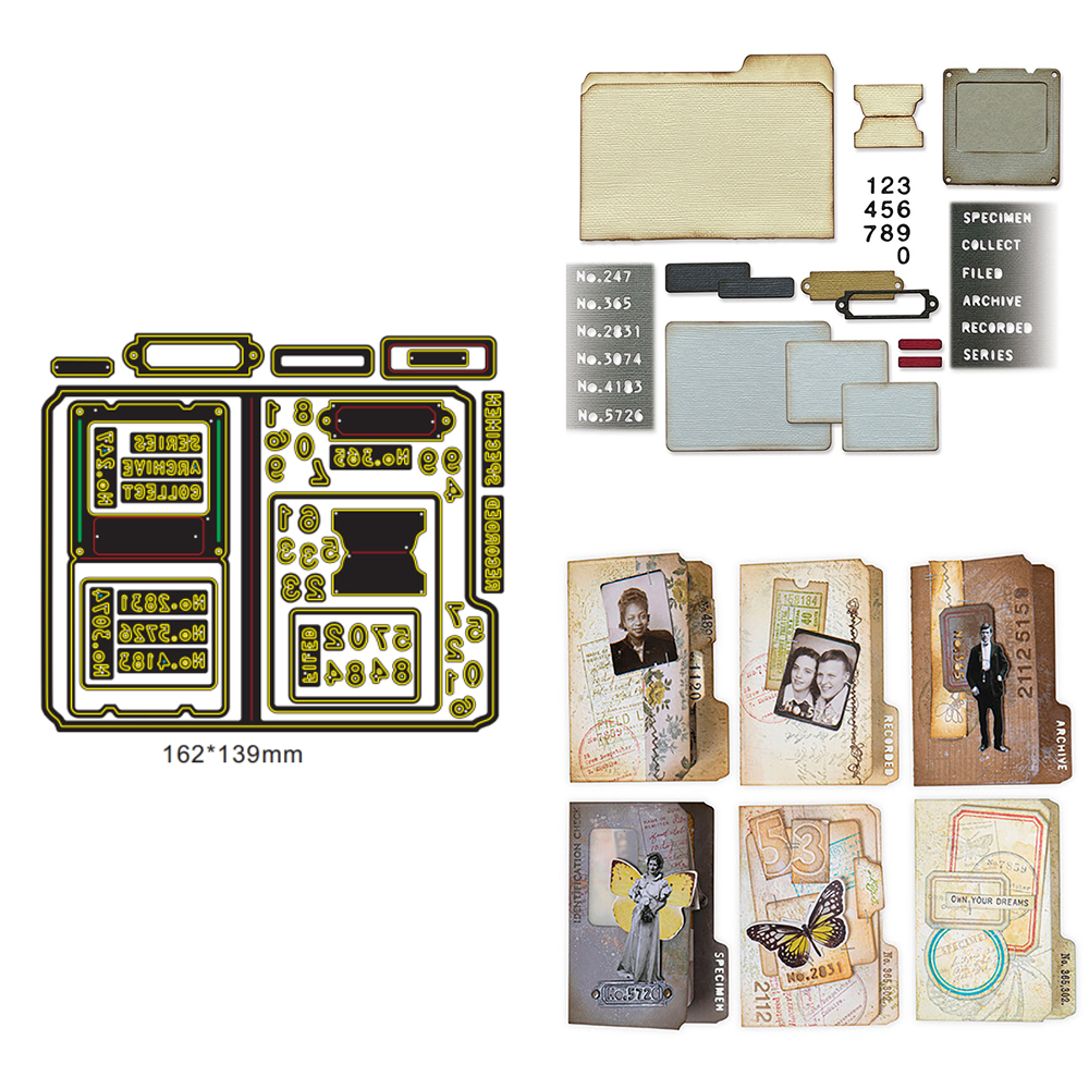 Nuevas etiquetas de carteles envolventes, troqueles de corte de Metal para álbum de recortes DIY, decoración artesanal, plantilla de tarjeta de papel, tarjeta de artesanal: Verde claro