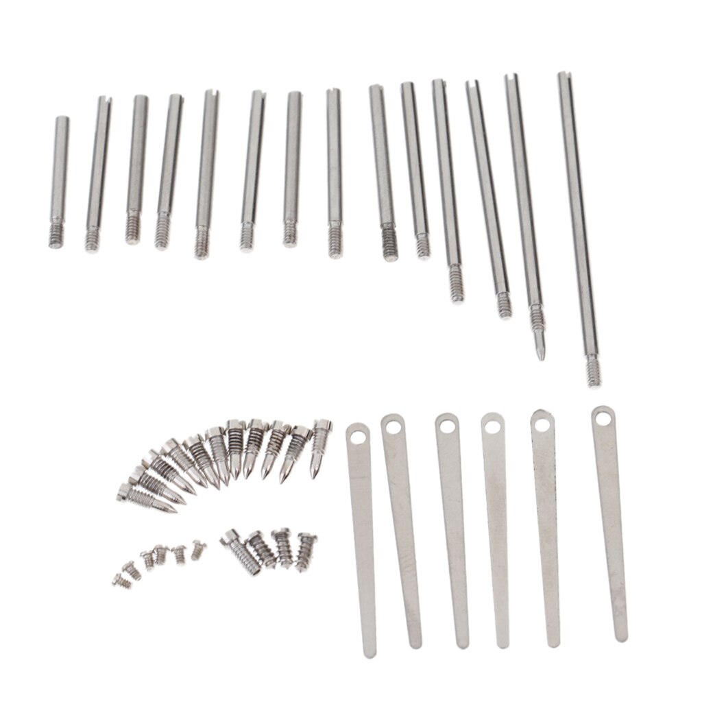 Set aus klarinettenreparaturwerkzeug, klappenrollen, klarinettenfedern und befestigungsschrauben