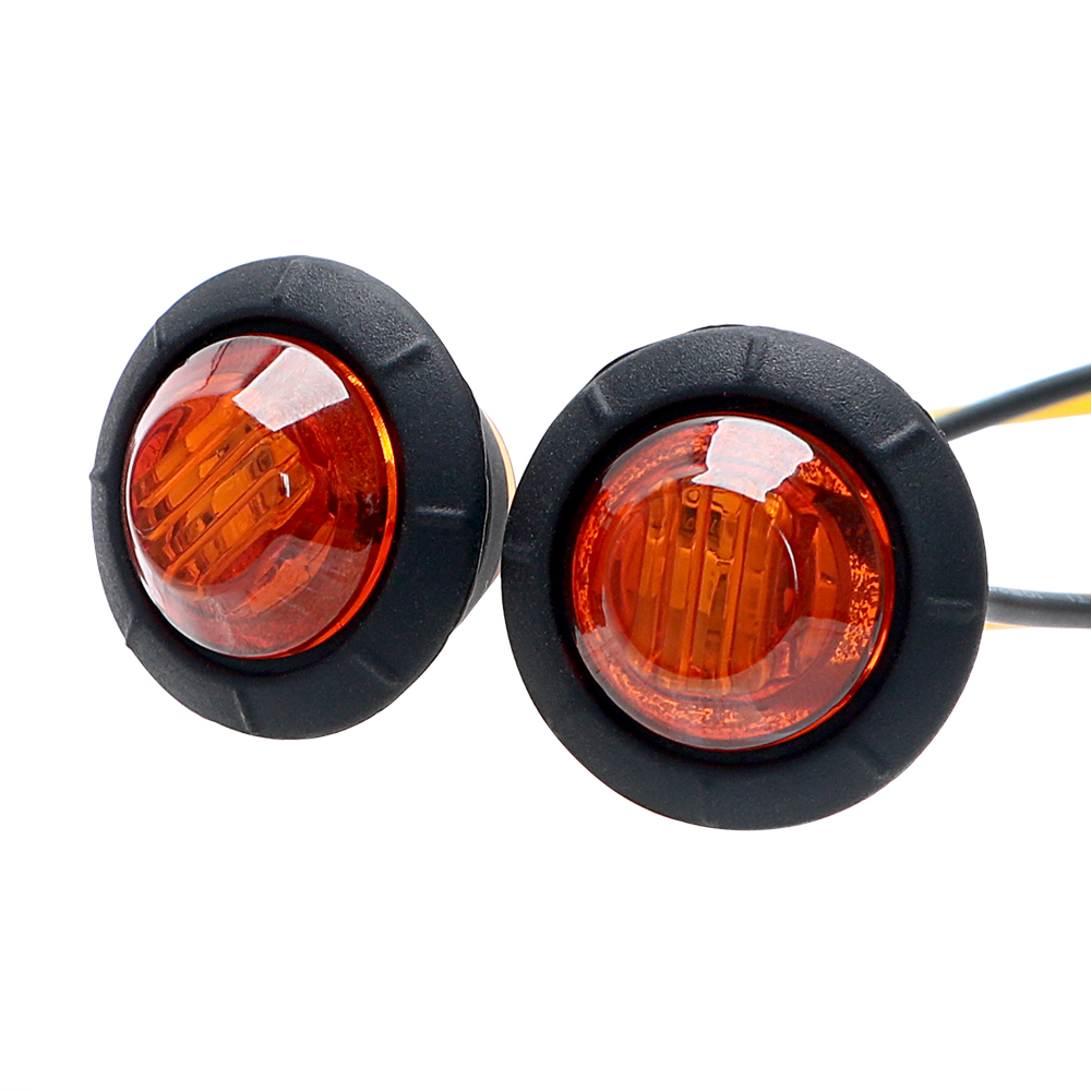 Luces traseras de 12V, luces de señal de freno de motocicleta, luces LED de posición lateral, indicador trasero de posición, accesorios para remolque y camión: YELLOW