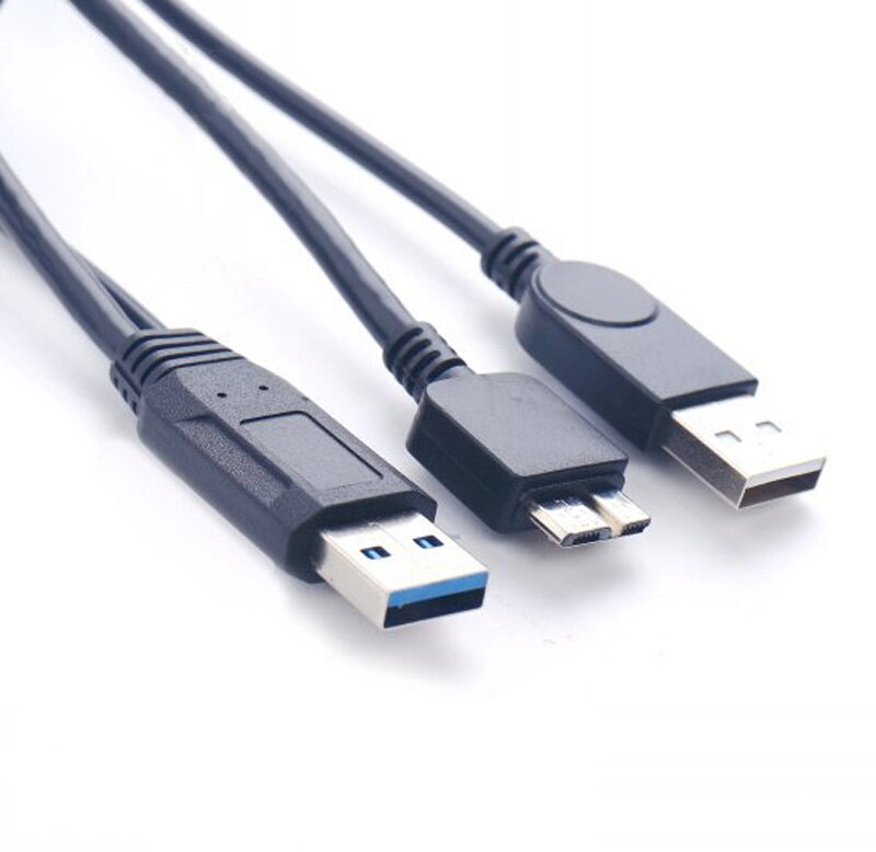 PCTONIC Micro-USB3.0 micro-B USB Cable with addtional USB A-type power supply for Mobile Hard disk HDD extra power for OTG