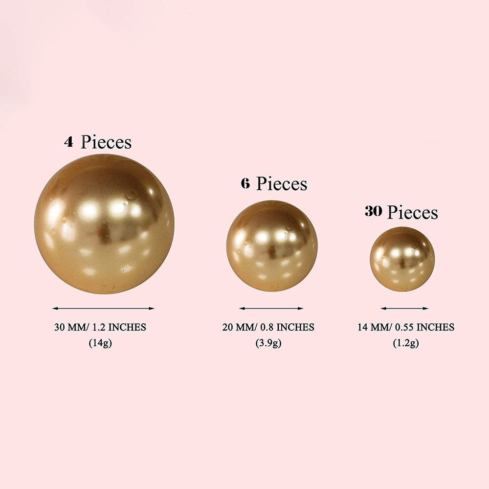 40 PCS Blue Floating Pearls Beads for Vases No Hole Highlight Pearl Bead Vase Fillers for Centerpieces, 30mm, 20mm, and 14mm