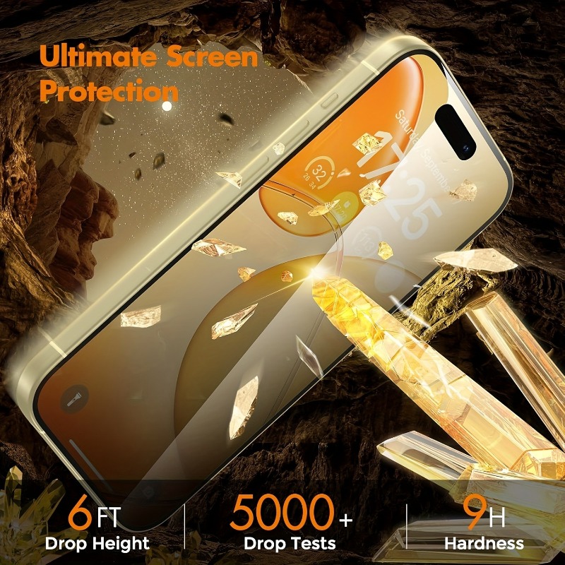 4Pcs Easy Install Dust-proof Privacy Tempered Glass For iPhone 17 16 15 14 13 11 12 Pro Max Plus XR XS Anti-spy Screen Protector