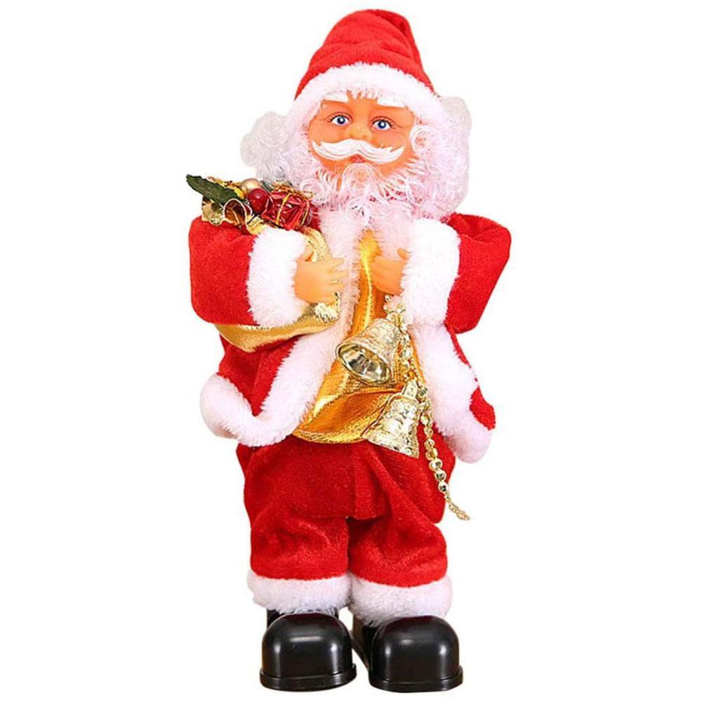 Elektrisk julemand dukke legetøj julesang xmas belysning dukke dans legetøj musikalsk legetøj til børn santa  o5 z 3: C