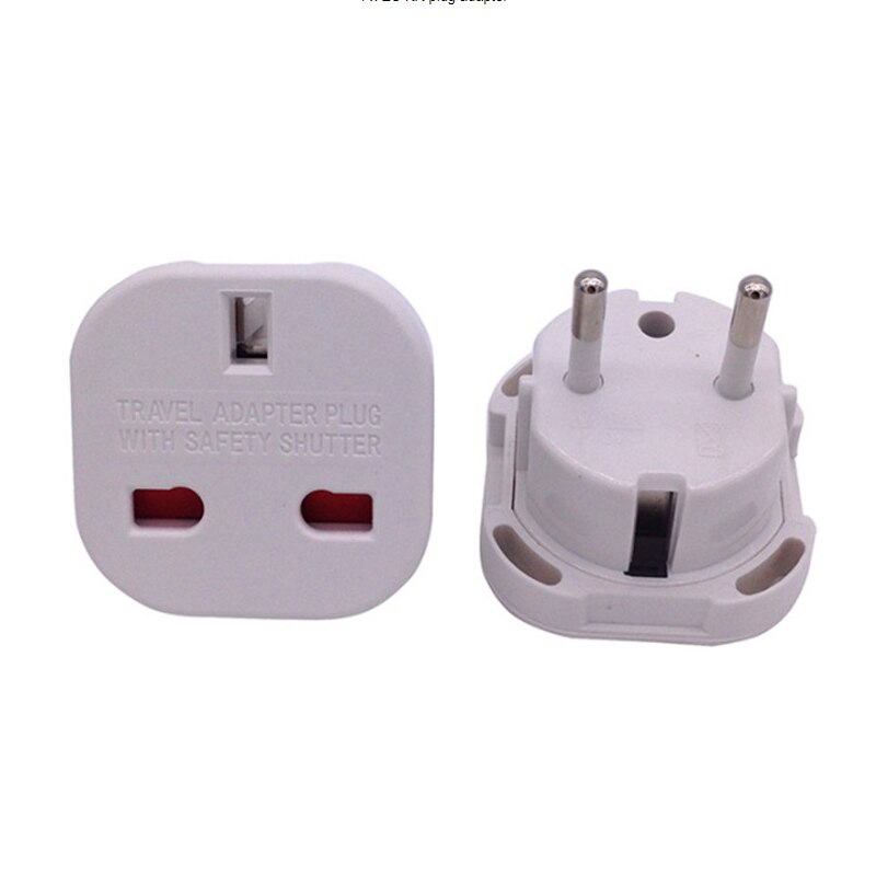 Travel uk til  eu 240v adaptere euro stik vekselstrøm oplader adapter omformer stik sort mayitr: Hvid