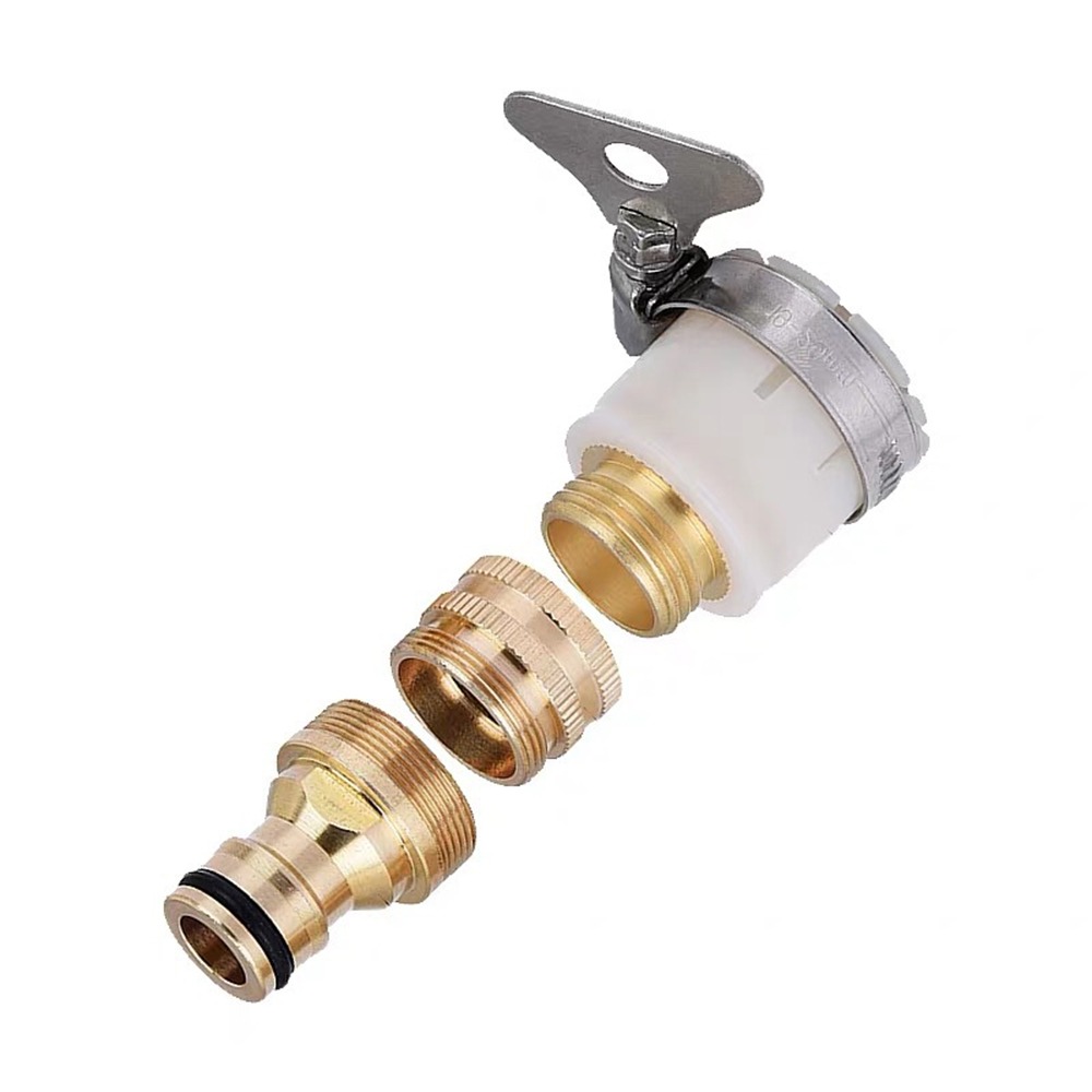 15mm-23mm Universal- Küche Schlauch Adapter Metall Wasserhahn Stecker Mischer Schlauch Adapter Rohr gemeinsam passend zu Garten Bewässerung werkzeuge 1x