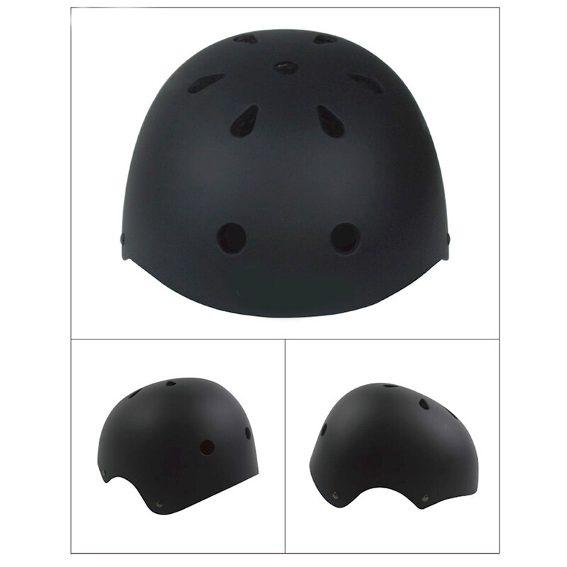 Hip-Hop Boy Helm Professionele Outdoor Sport Skateboard Schaatsen Helm Kinderen Fietshelm Bescherming Voor Kinderen Volwassenen: Black / 55-57CM