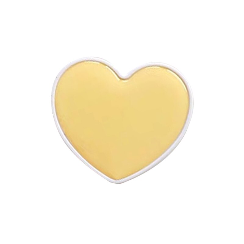 1pcs Pure Love heart shape epoxy glue mobile phone bracket Cute 3D Animal airbag Phone Expanding Stand Finger Holder: Yellow