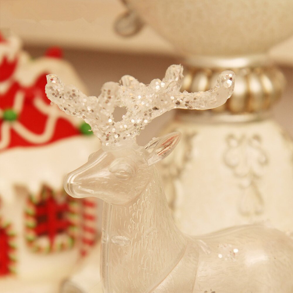 1Pc 14x12CM Transparent Acrylic Christmas Elk Ornament Reindeer Desktop Decoration for Home Store Showcase