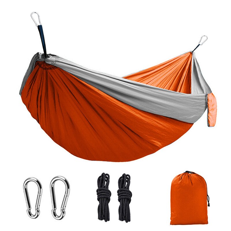 1Pcs Buiten Dubbele Hangmat Camping Parachute Doek Hangmat: orange