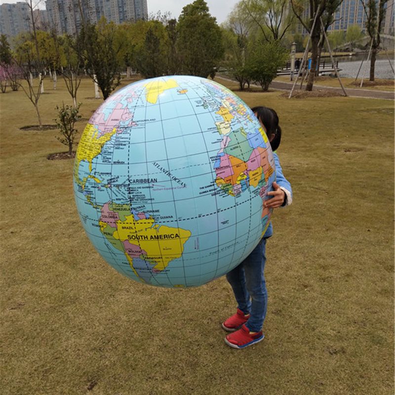 Grote Opblaasbare Globe 90Cm Early Educatief Opblaasbare Aarde Wereld Geografie Globe Kaart Ballon Speelgoed Strand Bal Kinderen Speelgoed