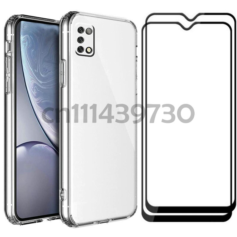 3-- in- -1- schutzhülle aus glas und silikon für umidigi  a11 , 6.53 "-hülle für umidigi  a11 Profi max, displayschutzfolie aus gehärtetem glas für umidigi Energie 5: Für umidigi Energie 5 / Klar